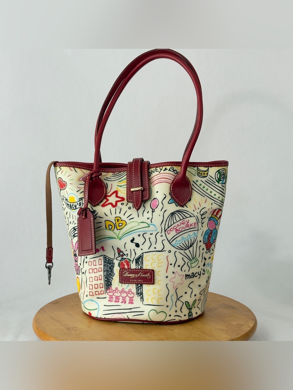 Vintage Dooney & Bourke Macy's Thanksgiving Day Parade Bucket Bag Graffiti-style